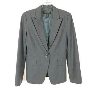 Womens Size 4 Banana Republic Gray Notch Lapel Stretch Wool Blazer